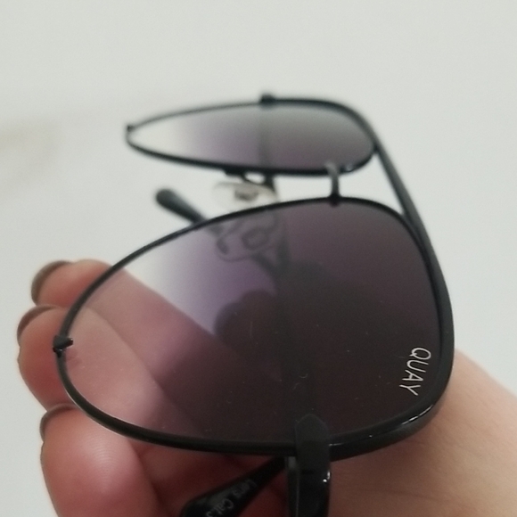 Quay Australia × Desi Perkins High Key Black Aviator Sunglasses - Picture 9 of 14